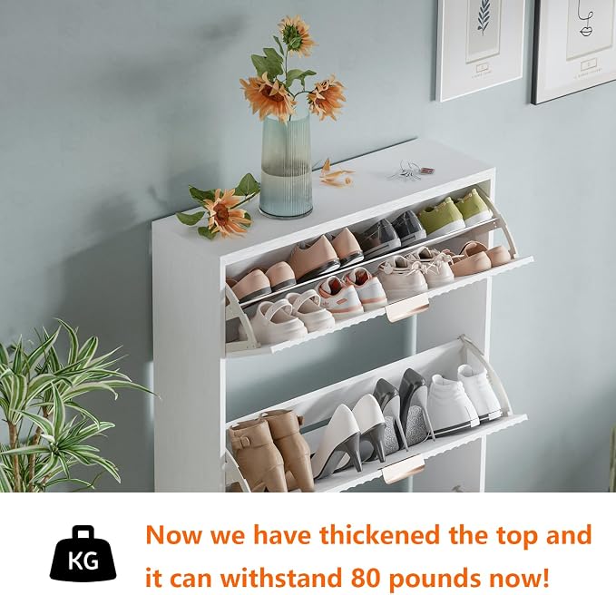 Shoe Cabinet Storage, Modern Freestanding Organizer - Image 3