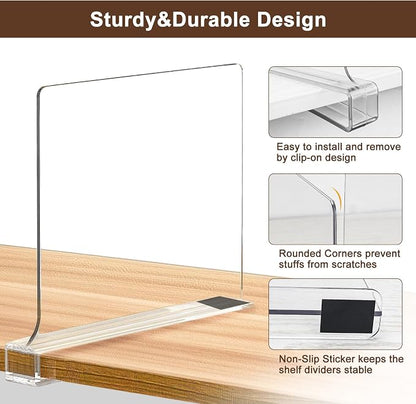 10 Pack Shelf Dividers, Adjustable Shelf Dividers - Image 3