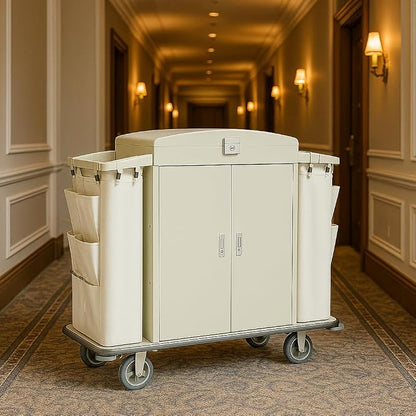 Heavy Duty Metal Housekeeping Janitorial Cart - Image 5