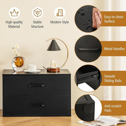 Giantex Stackable Drawers for Closet, 2-Drawer Short Dresser, Anti-Tipping - Image 7