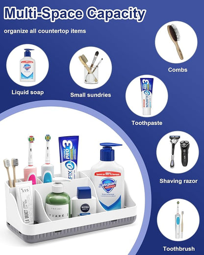 Bathroom Counter Organizer and Storage, 7 Slots Detachable Toothbrush Holders - Image 7