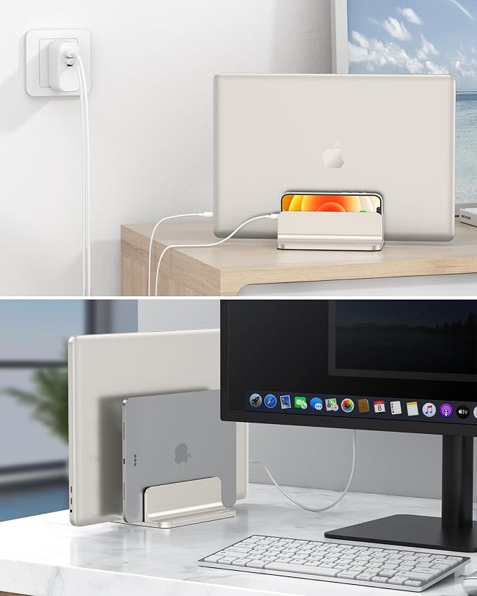 OMOTON Vertical Laptop Stand, Desktop Aluminum Mac Book Stand - Image 7