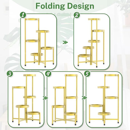 iDavosic.ly Plant Stand Indoor Outdoor, 5 Tier Corner Metal Flower Display - Image 9