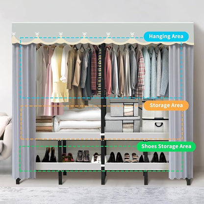 Portable Closet Rack Heavy-Duty Foldable Garment Racks - Image 6