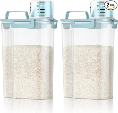 TBMax Rice Container Cereal Storage Container 2 Pack 5 Lbs, Plastic Kitchen by TBMax