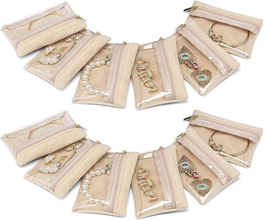 Vlando 12 Pcs Travel Jewelry Organizer Velvet Jewelry Pouch by VLANDO