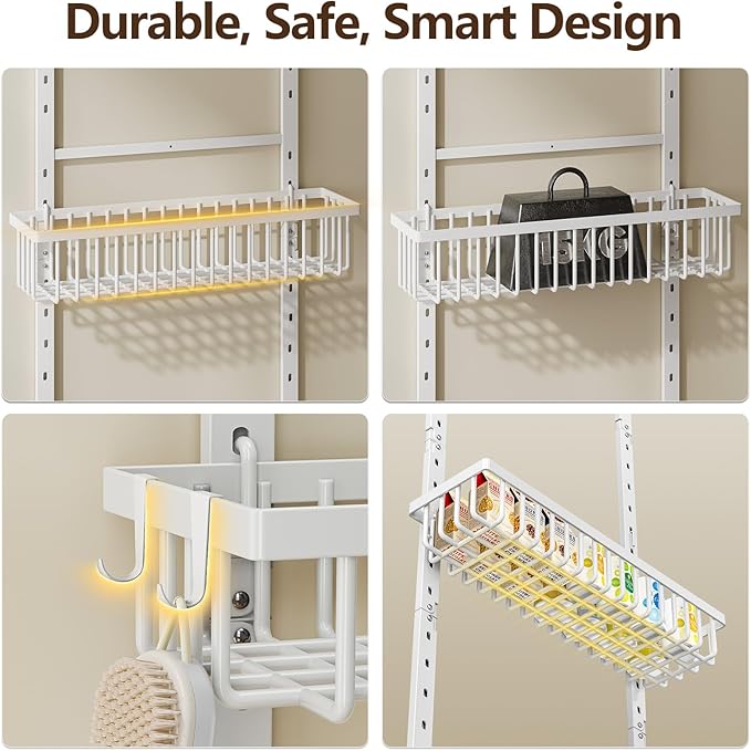 POKIPO 9 Tier Over The Door Pantry Organizer, 2 in 1 Wall Mount or Hanging - Image 4