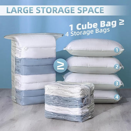 6 Pack Vacuum Storage Bags, Cube Combo, Vacuum Seal Bags - Image 4