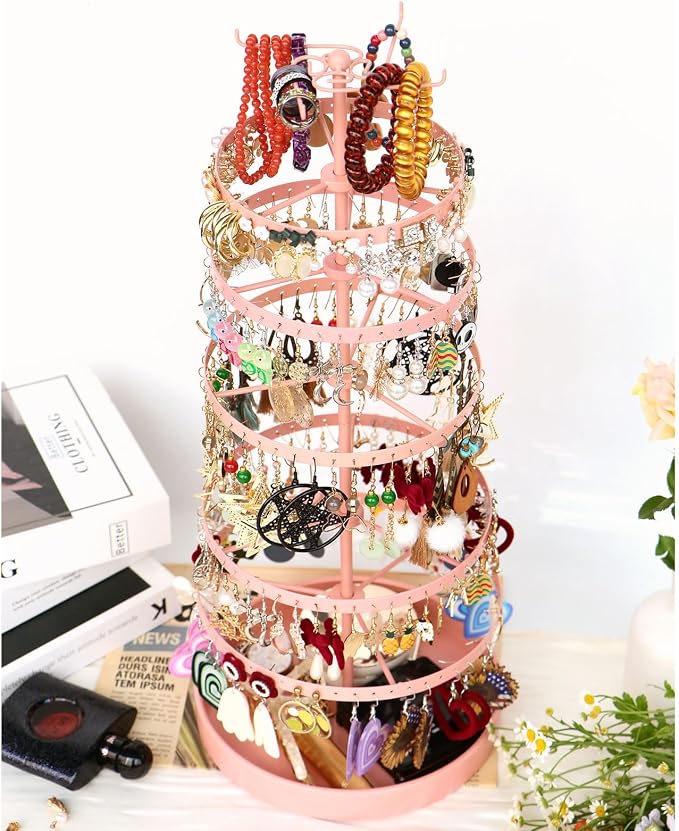 17Dec 6 Tier Rotating Jewelry Organizer Stand, 230 Holes Earring Holder by 17Dec
