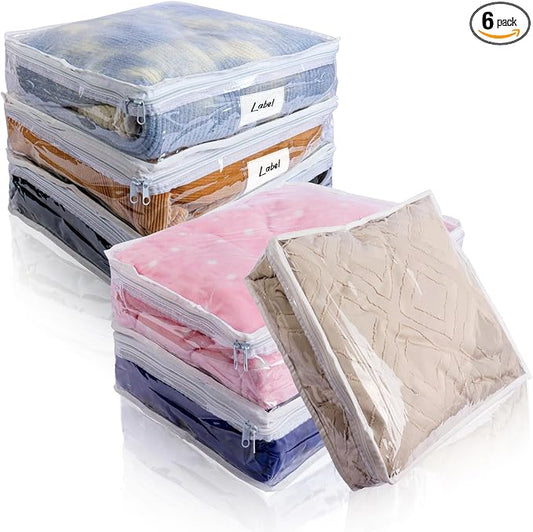 Clear Zippered Storage Bags Plastic Sweater Storage Bags by Heonay