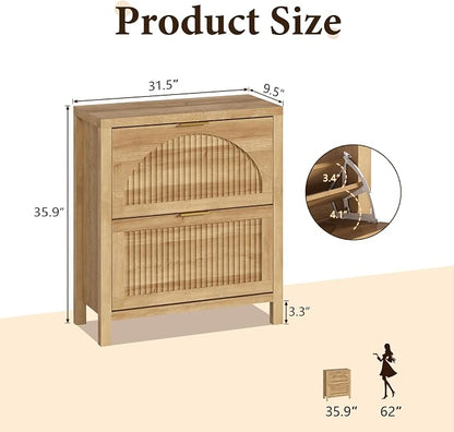 Fluted Shoe Cabinet Storage - Image 2