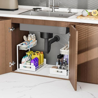 Ceetug Slide Out Under Sink Organizers and Storage, 2 Pack | 2 Tier, Sturdy - Image 6
