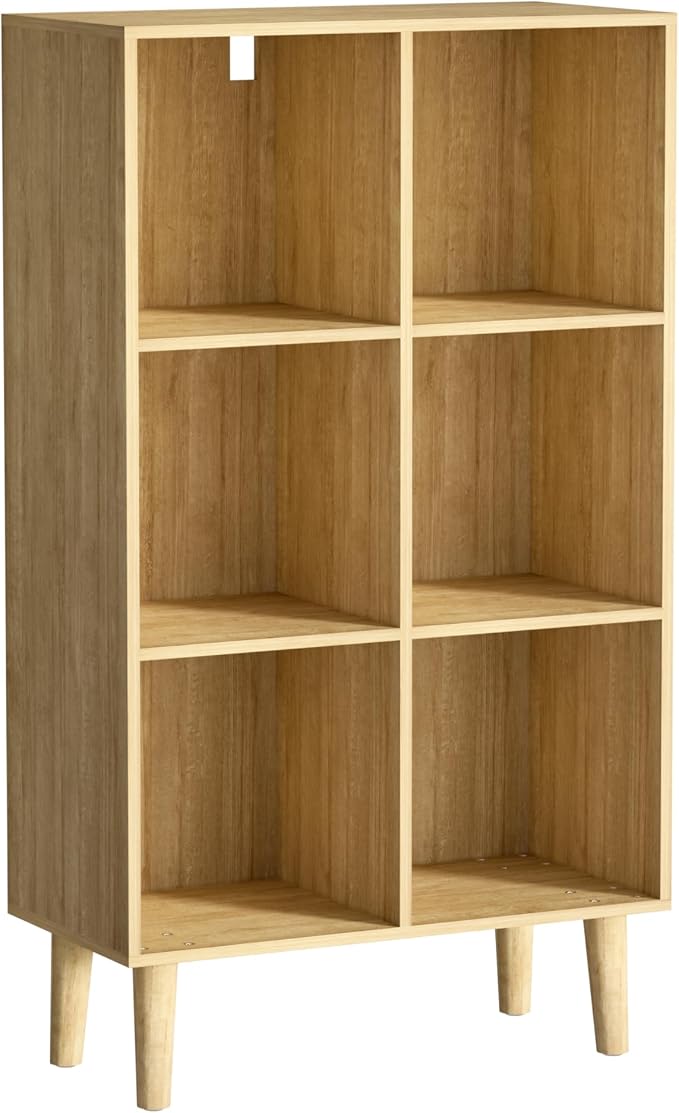 6 Cube Bookcase, Wooden Book Shelf Cube Storage Organizer - Image 6