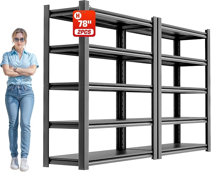 Garage Shelving Heavy Duty, 5 Tier Metal Storage Shelf Unit by OLLRRACT