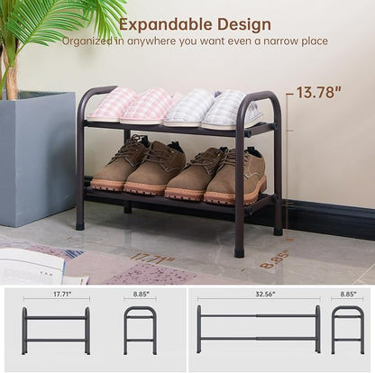Gonfoam Expandable 2-Tier Shoe Rack - Image 2