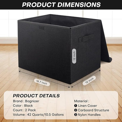 Bagnizer Large 42 Quarts Fabric Storage Bins - Image 2