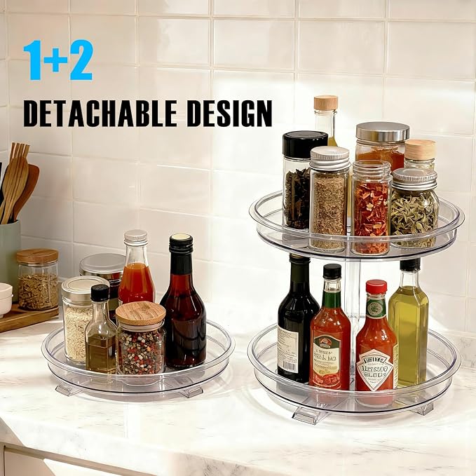 2 Tier Lazy Susan Organizer, 9.7 Inch Lazy Susan Turntable - Image 3