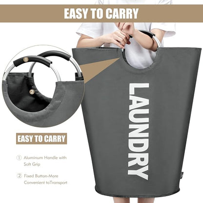 DOKEHOM 90L Large Laundry Basket, Collapsible Laundry Bag, Freestanding Tall - Image 5