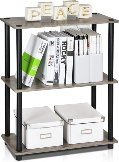 Furinno TURN-N-TUBE Storage Shelves, 3-Tier Book Shelf, Corner Shelf, Toolless by Furinno-FitsYourSpaceFitsYourBudget