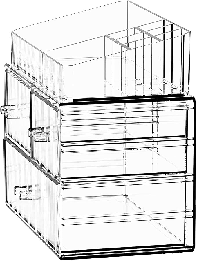 ZHIAI Stackable Cosmetic Organizer, Acrylic Cosmetic Organizer - Image 5