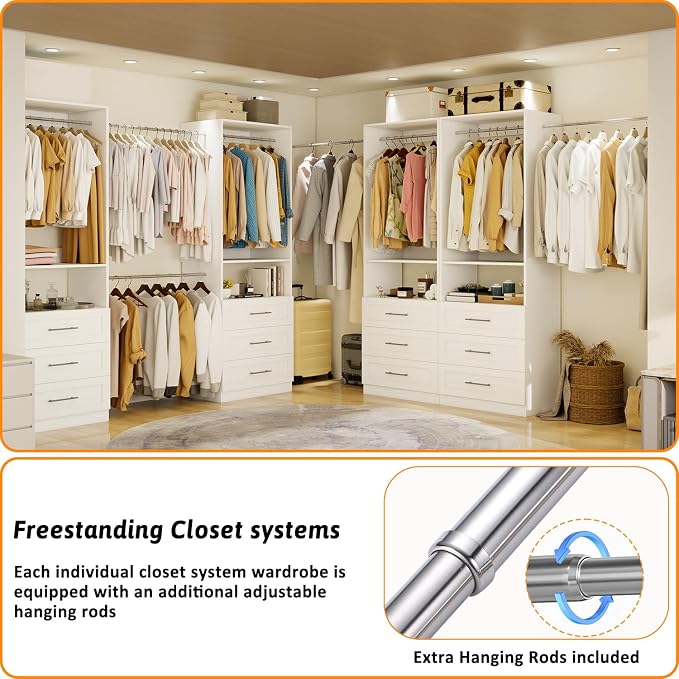 Closet System with Drawers, 2FT Closet Organize System with 3 Drawers & 2 - Image 11