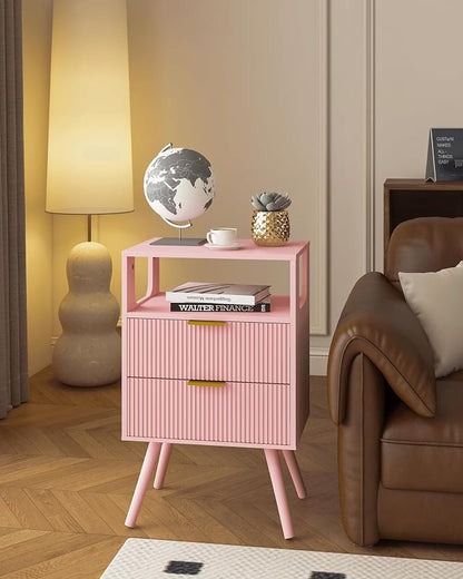Pink Nightstand, Modern Bedside Table - Image 5