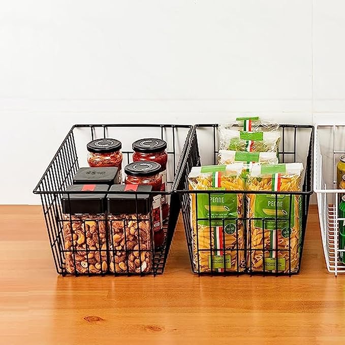 Redrubbit Wire Storage Baskets, Large Farmhouse Metal Freezer Basket Storage - Image 3