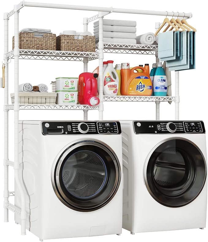 U14 Medium Over the Washer and Dryer Shelves, 4 Tiers Laundry Room Storage and by UlifHome