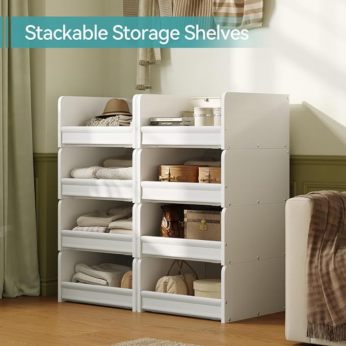 FOUCSSOMEI Closet Organizer and Storage, 4 Tier Stackable Storage Organizer - Image 6