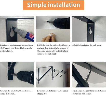 Heavy Duty Closet Rod & Shelf Brackets Clothes Hanger Pole Support Bracket - Image 3