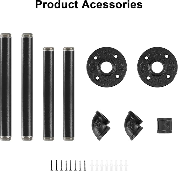 Industrial Iron Pipe Clothes Hanging Bar DIY Wall-Mounted Garment Rack Heavy - Image 5