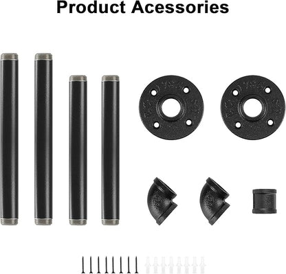 Industrial Iron Pipe Clothes Hanging Bar DIY Wall-Mounted Garment Rack Heavy - Image 5