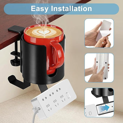MYITYARD 3 in 1 Desk Cup Holder Clamp, Clip On Table Cup Holder - Image 4