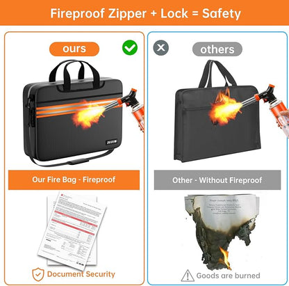 Accordion File Organizer with Lock, Fireproof Document Organizer Bag with - Image 4