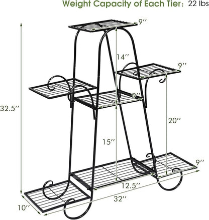 Giantex 7 Tiers Metal Plant Stand Flower Pots Holder, Plant Display Rack - Image 4
