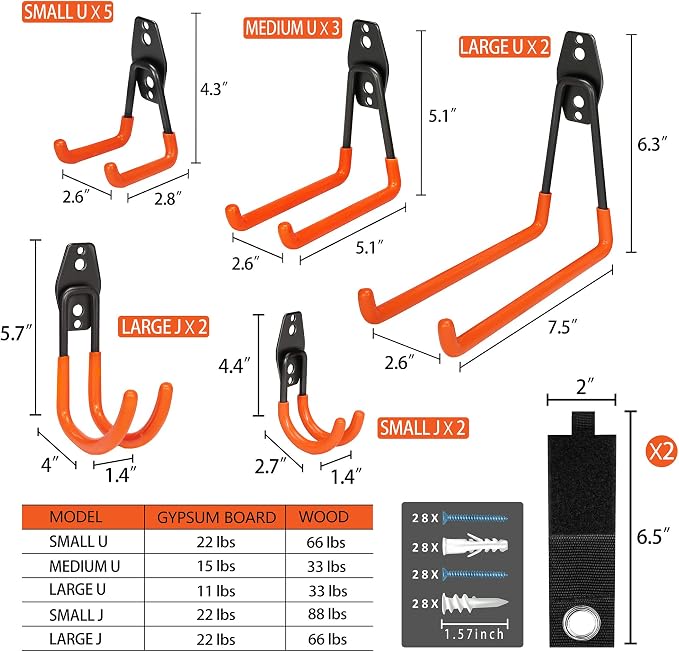 Heavy Duty Steel Hooks, 16 Pack - Image 2