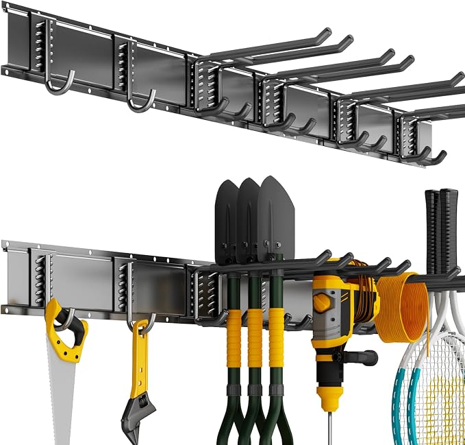 Tool Organizer Wall Mount, 32inch Heavy Duty Garden Tool organizer Storage by CRXCRC