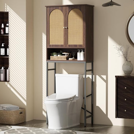 Befrases Rattan Toilet Storage Cabinet, Over the Rack Wood Cabinet by Befrases