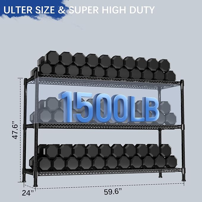 Heavy Duty Shelving, 47.6" H Garage Shelving Unit - Image 3
