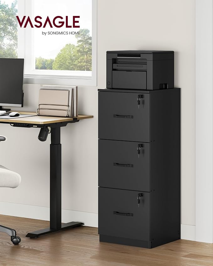 VASAGLE 3 Drawer File Cabinet, File Cabinet - Image 2
