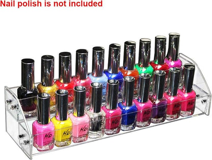 Nail Polish Organizer, 2 Tier Clear Acrylic Nail Polish Holder, Trapezoid Nail - Image 5