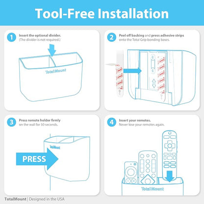 TotalMount Hole-Free Remote Holder – Eliminates Need to Drill Holes in Your Wall - Image 8