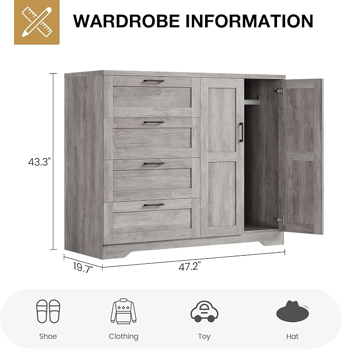 GarveeHome Multifunctional Wooden Dresser - Image 2