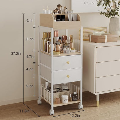 Floor Makeup Organizer Storage Cart - Image 3