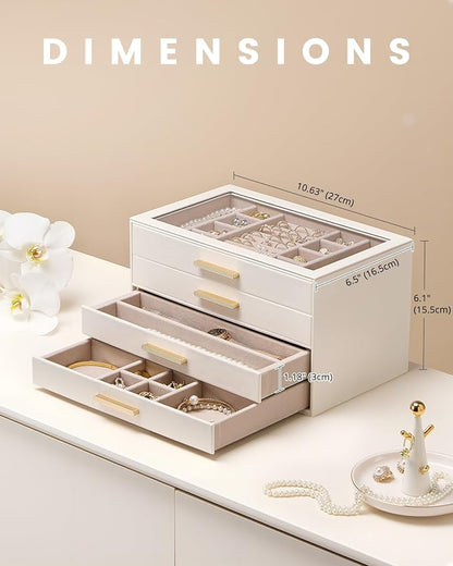 Lolalet Jewelry Box Organizer, 4-Layer Jewelry Organizers and Storage Case - Image 5