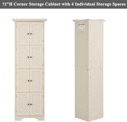 72" H Farmhouse Corner Storage Cabinet - Image 9