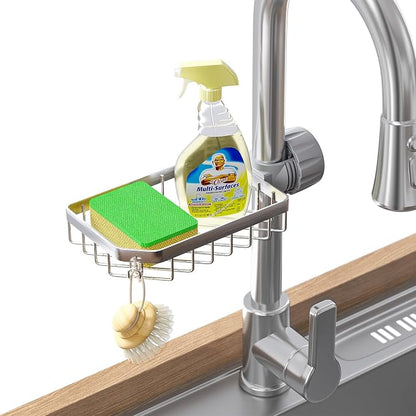 LONIN Sponge Holder Over Faucet Kitchen Sink Caddy Organizer, Stainless Steel by LONIN
