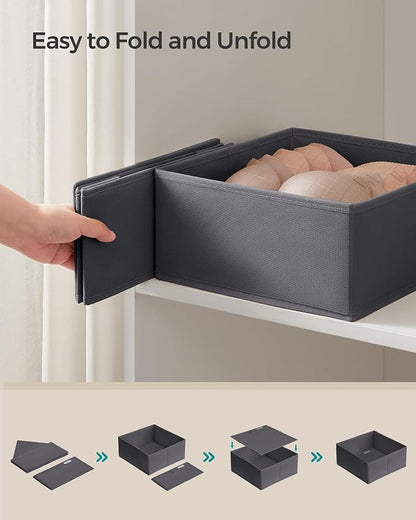 SONGMICS Drawer Organizer, Dresser Drawer Organizers, Foldable Fabric Storage - Image 6