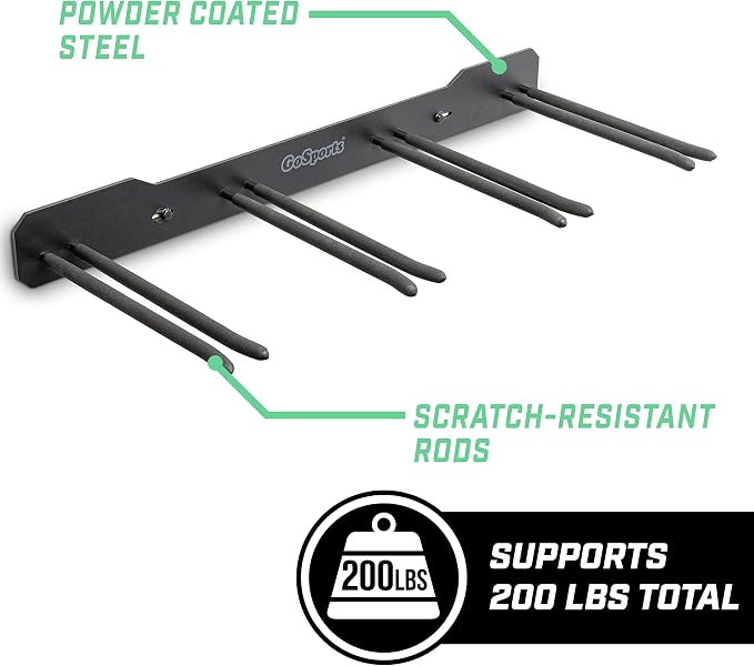 GoSports Wall Mounted Ski and Snowboard Storage Rack - Image 4