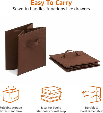 Amazon Basics Cube Organizer Storage Bins Handles, Collapsible Fabric, - Image 4
